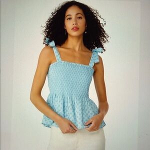 Kate Spade Embroidered Smocked Top US XL